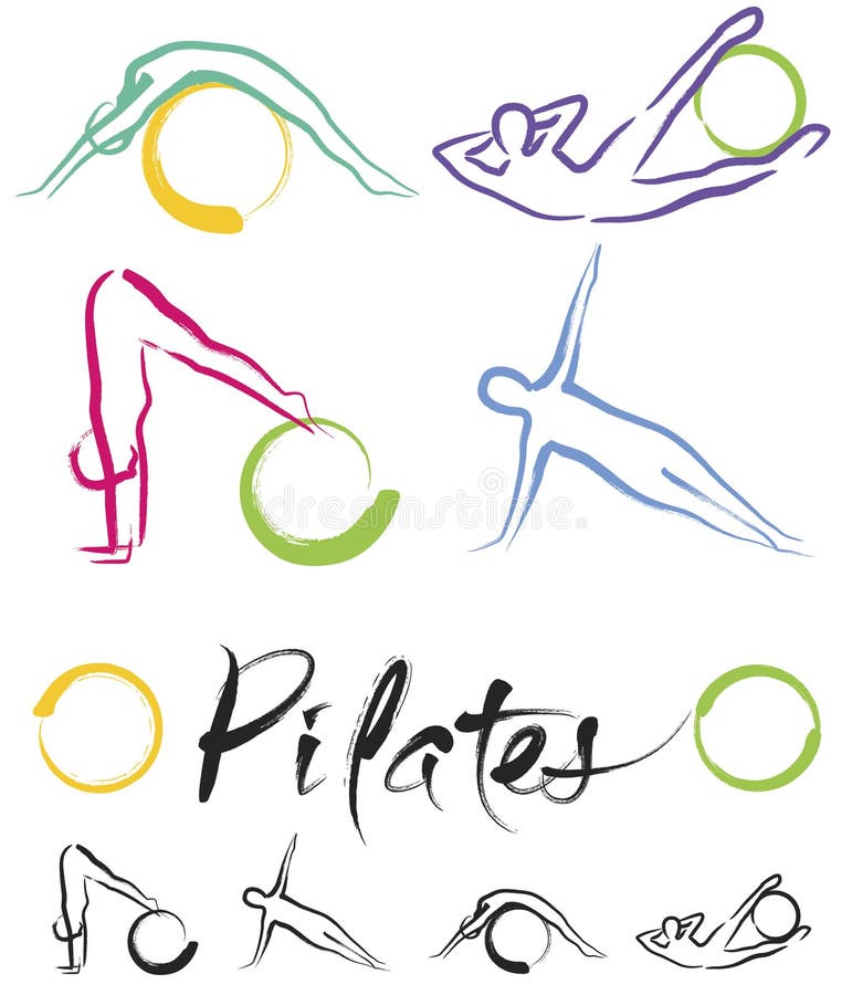Classe de Pilates – vecteur de couleur illustration de vecteur