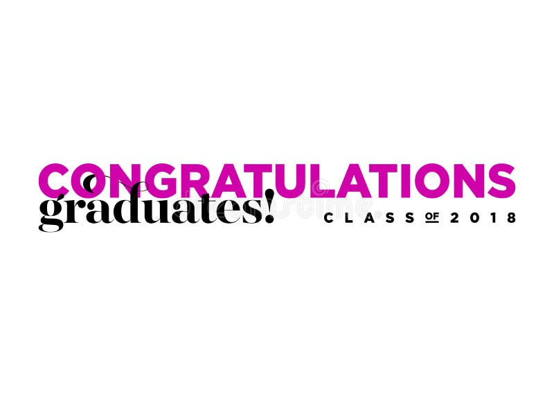 Classe dos graduados das felicitações de um logotipo de 2018 vetores ilustração stock Classe dos graduados das felicitações de um logotipo de 2018 vetores ilustração stock