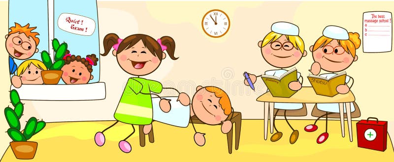 Classes in the School for Massage Stock Vector - Illustration of cartoon, examination: 116632845 Classes in the School for Massage Stock Vector - Illustration of cartoon, examination: 116632845