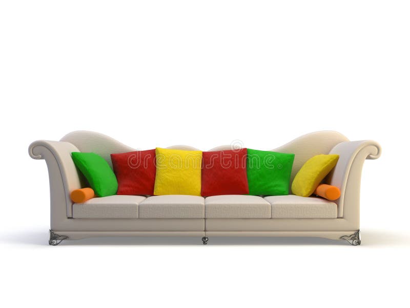 Classic 3d sofa stock illustration