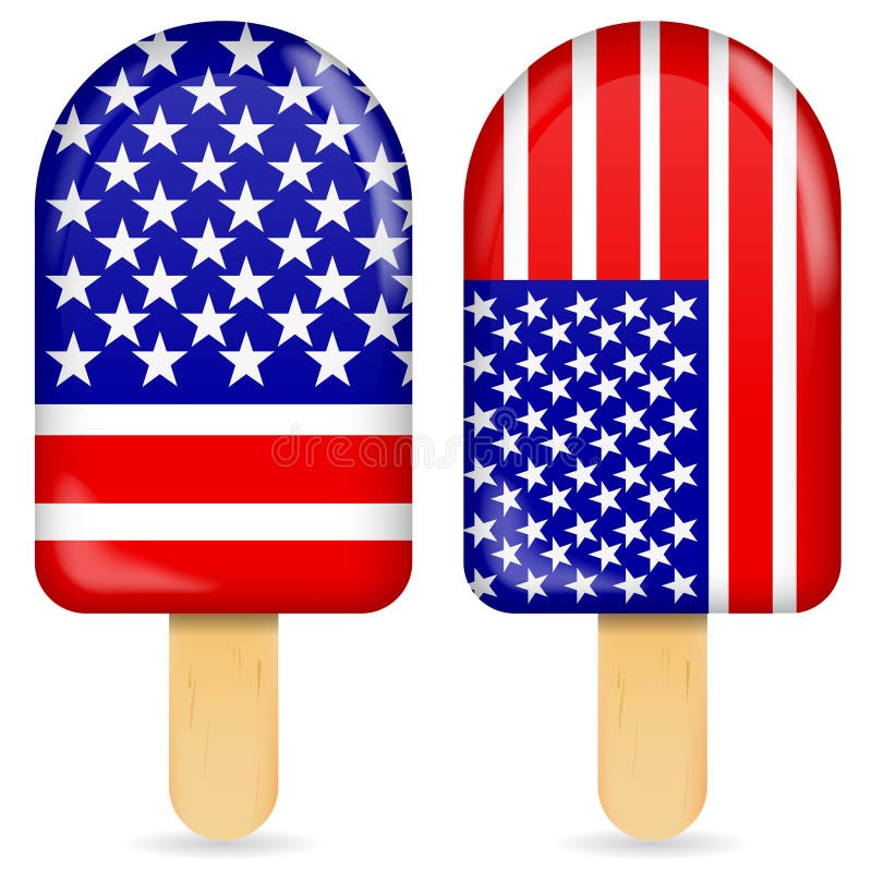 Classic america flag ice cream bar