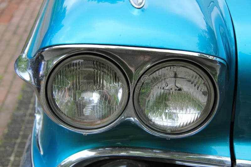 Classic American Car Headlights Stock Image Image of automotive, vintage 32058299