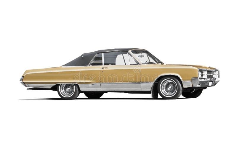 Classic American Car on White Background Stock Image - Image of