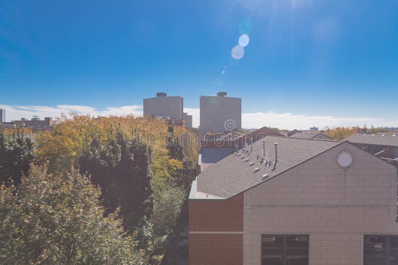 Classic Apartment Complex Near Chinatown with Autumn Color Near