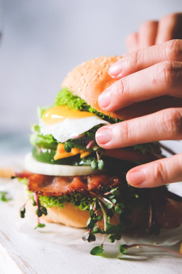 Bacon Cheese Burger stock photo. Image of fast, crispy - 180612080