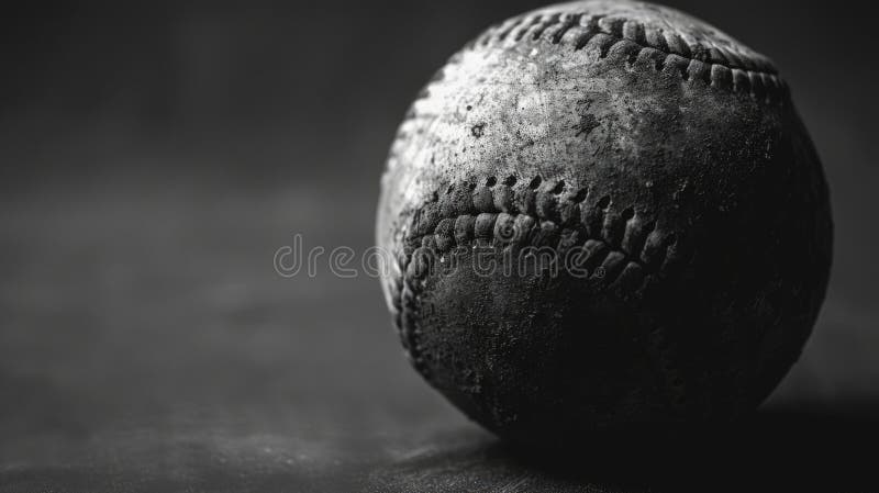 A classic baseball image in monochrome tones stock photos