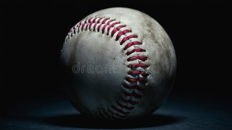 Classic Baseball in Low Light with Copy-Space royalty free stock photos