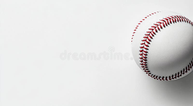 Classic Baseball Resting on a Clean Surface Showcasing Its Iconic White Leather and Red Stitching royalty free stock photography