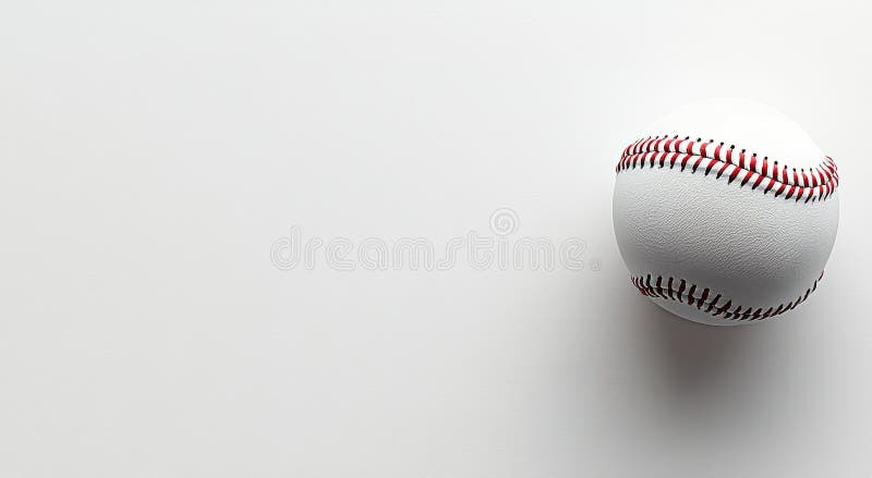 Classic Baseball Resting on a Clean Surface Showcasing Its Iconic White Leather and Red Stitching stock photography