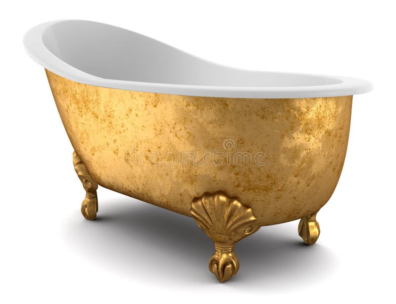 Classic bathtub isolated on white background with clipping path