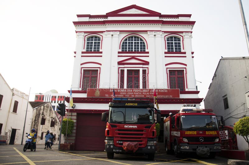 Classic Beautiful Office Building Fire Station for traveller visit at George Town stock images Classic Beautiful Office Building Fire Station for traveller visit at George Town stock images