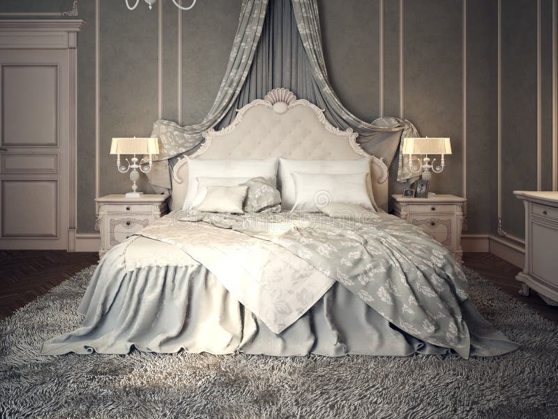 Classic bedroom interior royalty free illustration Classic bedroom interior royalty free illustration