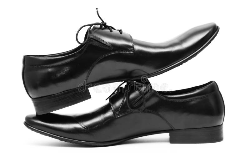 Men S Wingtip Black and White Shoes Stock Photo Image of classic