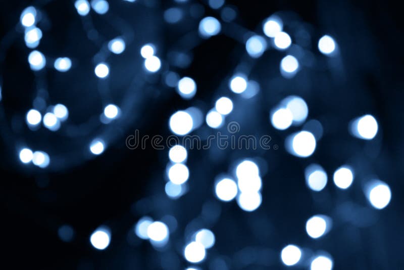 Classic Blue Lights Bokeh Background, Chrismas Lights Bokeh. Classic Blue Abstract Background