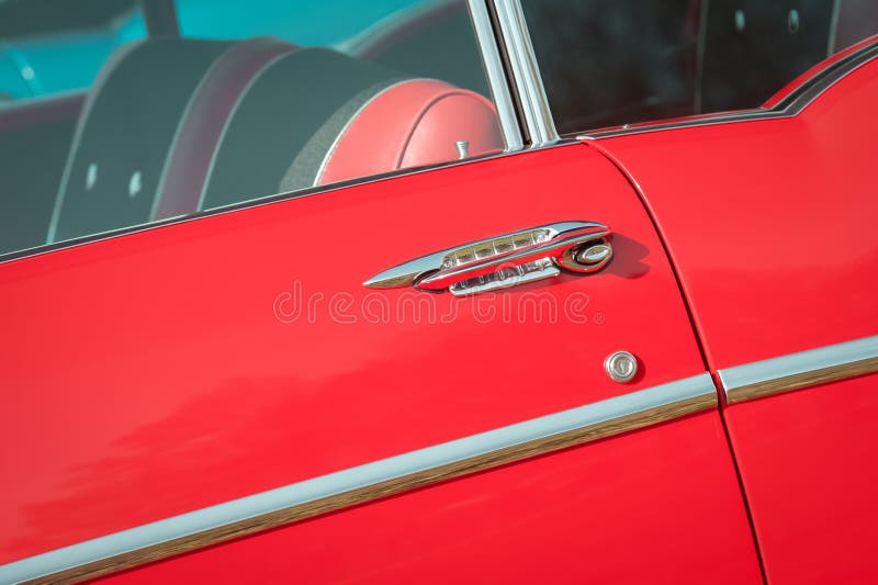 Classic car door lever stock image. Image of panel, classic 170740885