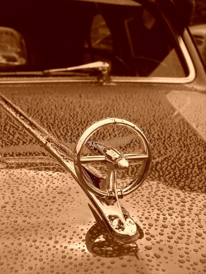 Classic car hood stock image. Image of rain, detailed 17640753