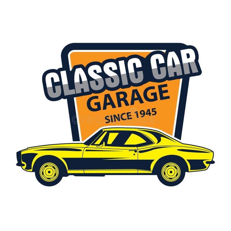 Classic car logo stock vector. Illustration of icon, shape - 93631310