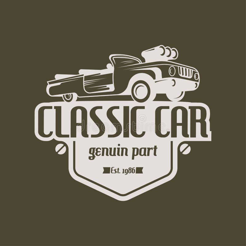 Classic Car Logo Badge Concept Vector Stock Vector - Illustration of ...