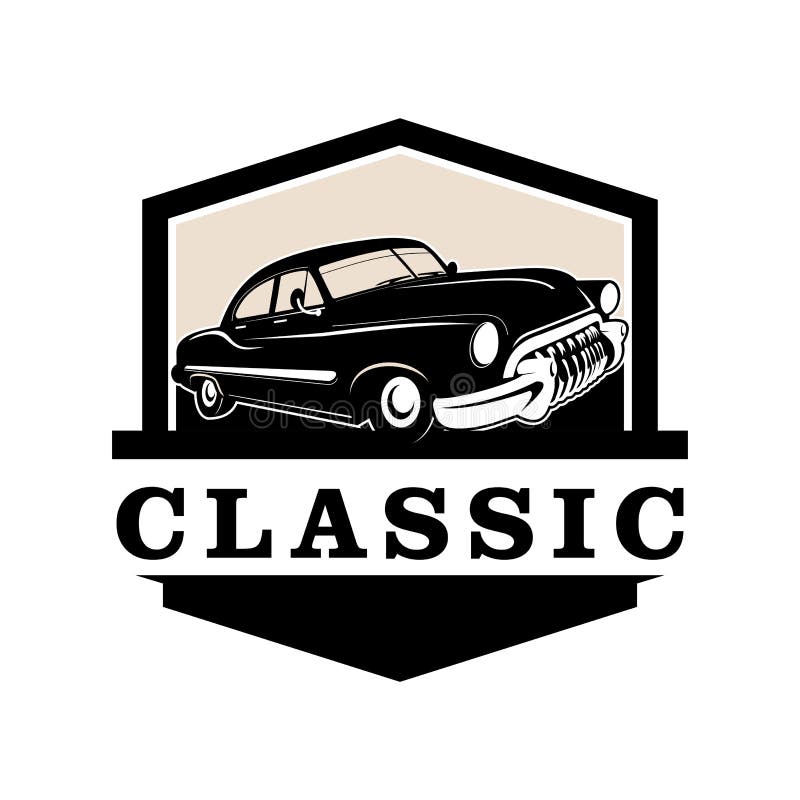 Classic car logo design stock vector. Illustration of service - 226778000