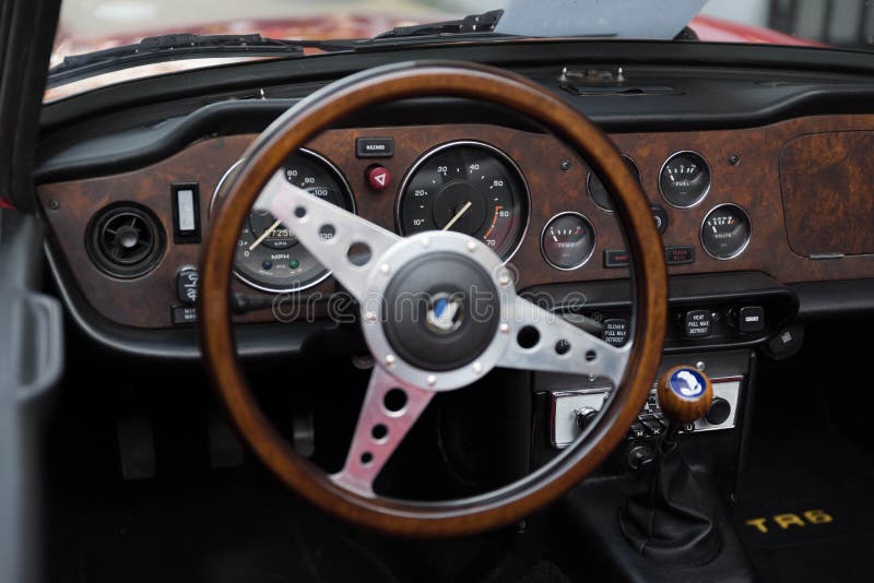 Classic car steering wheel editorial image. Image of selective 90780960