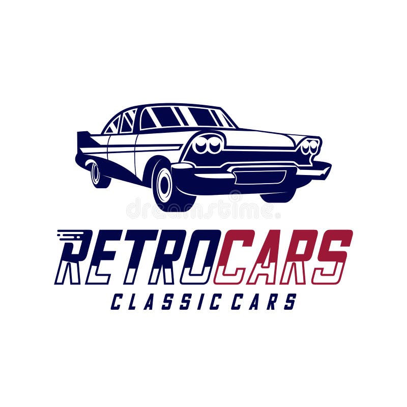 Classic Cars Logo Design Vector Illustrations. Vintage Automotive with ...