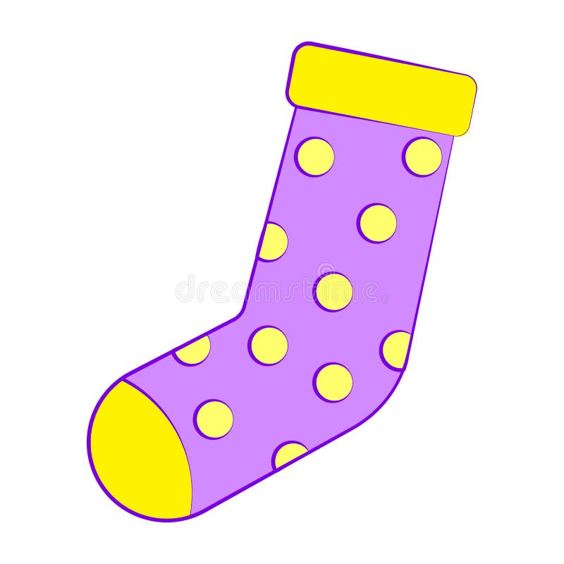 Classic Cartoon Illustration with Purple Sock. Icon for Textile Design ...