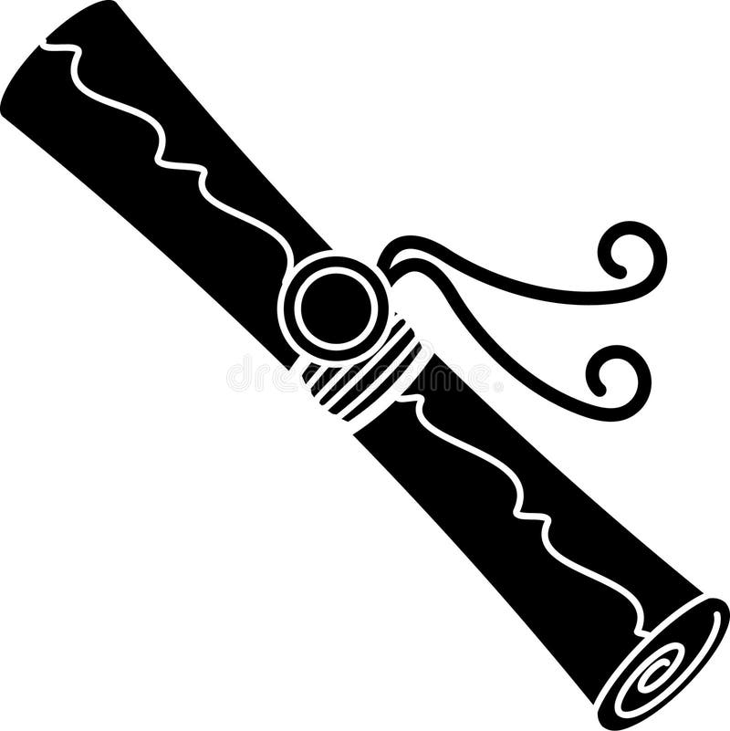 Classic Close Scroll with Seal Icon Editable Resizable Illustration