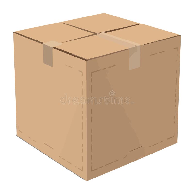 Classic closed carton box packing royalty free illustration