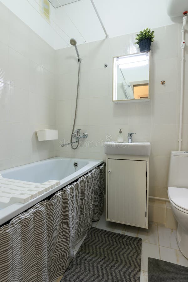Classic Cozy Small Bathroom with a Toilet Stock Image Image of
