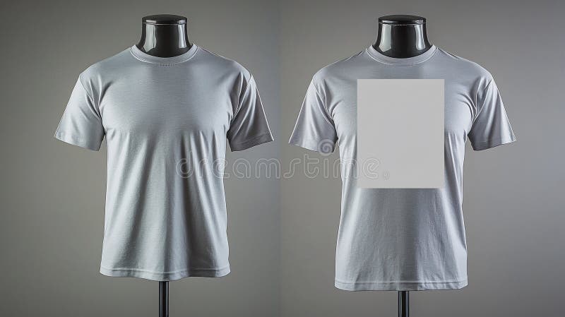Classic crew neck T-shirt mockup displayed on a modern mannequin. vector illustration