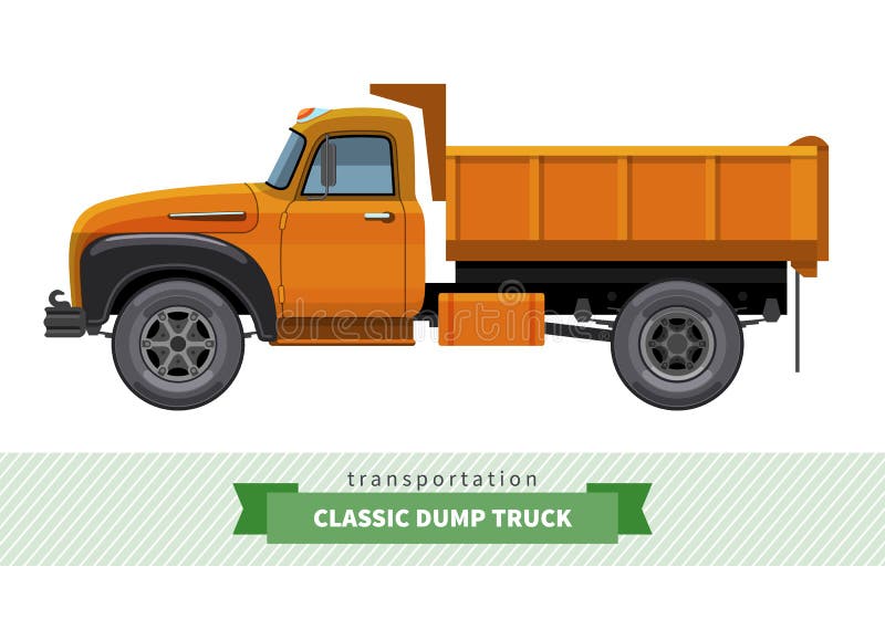 Classic dump truck side view