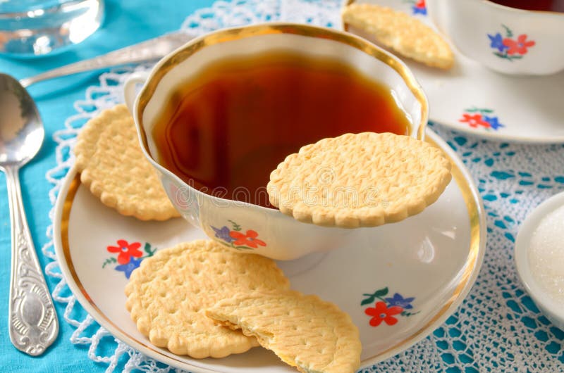 Classic English Tea with Biscuits Stock Image Image of cookie, brown