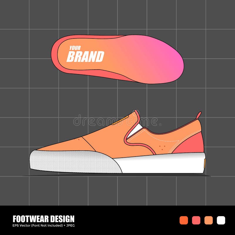 Classic Flat Skate Shoes Design Template Stock Illustrations – 6 ...