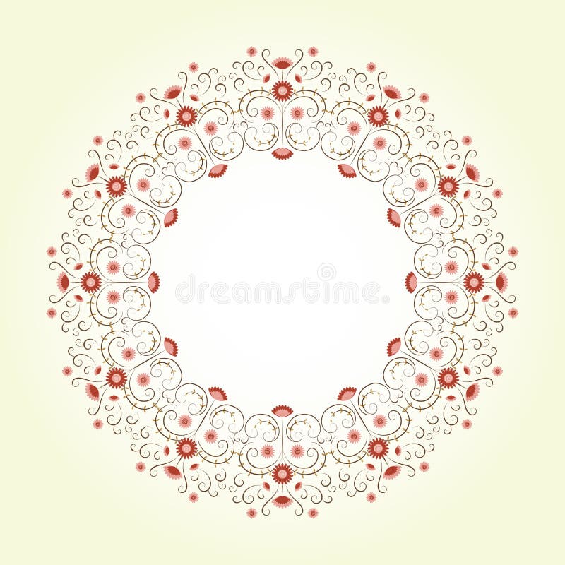 Classic Red Flower Patterns on White Background. Seamless Abstract