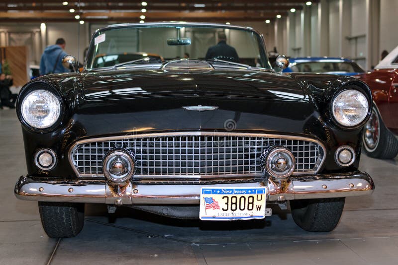 Krakow, Poland, May 21, 2017: Old Ford Thunderbird on display during MotoShow in Krakow. Old thunderbird stock images, royalty-free photos and pictures