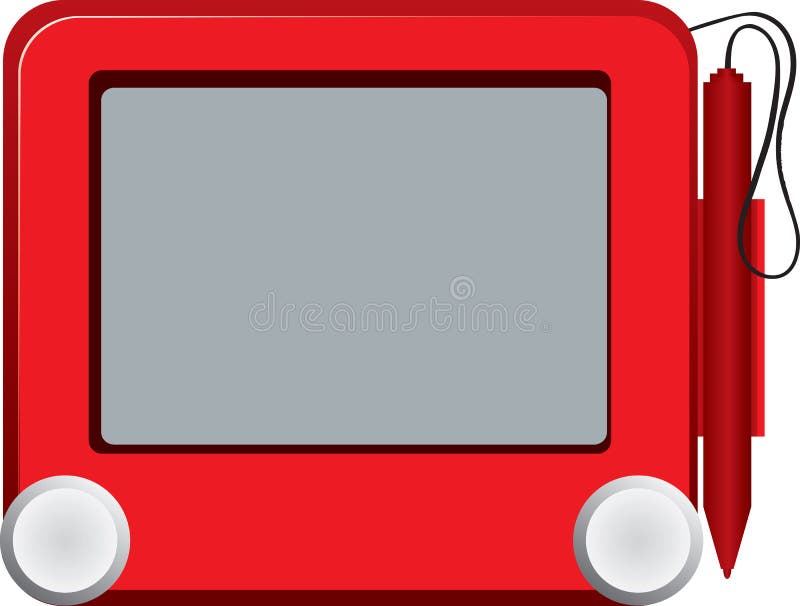 Etch a sketch with pencil stock vector. Illustration of dynamics