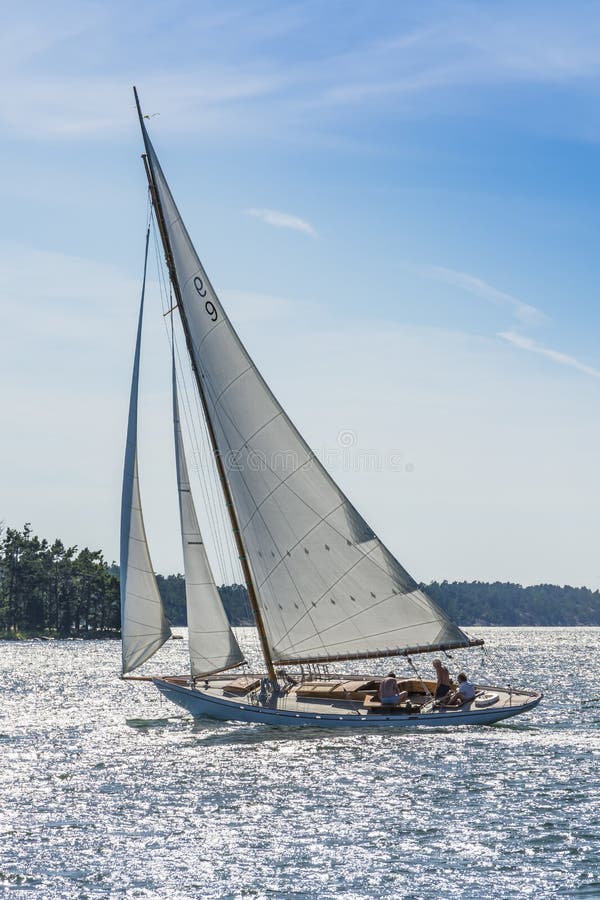 Classic Gaff rigged sloop Osprey Stockholm archipelago
