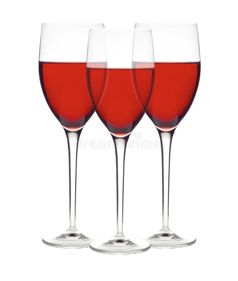 Glasses of Red and White Wine Isolated on White Stock Photo Image of