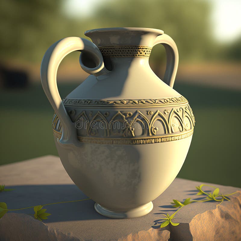 Classic Greek Pottery Created by Generative Ai Stock Illustration