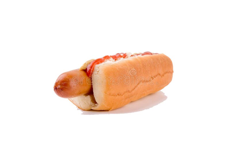 Classic hot-dog with ketchup and mustard