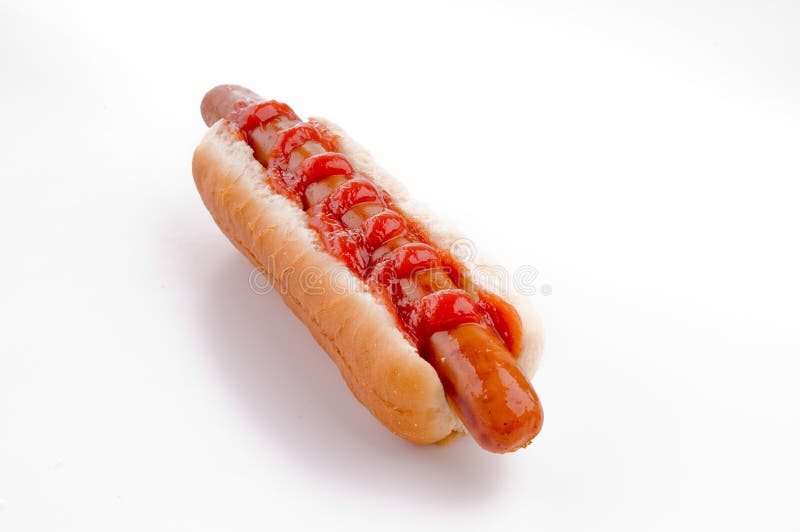 Classic Hotdog with Ketchup Stock Photo Image of cucumber, sandwich