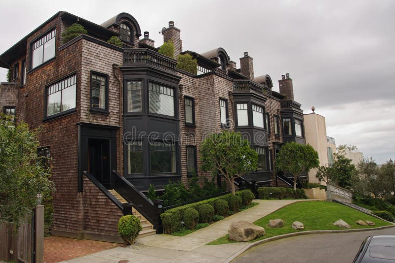 Classic Houses on Russian Hill in San Francisco Stock Photo Image of