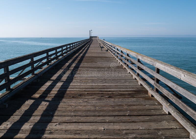 The pier at Cayucos, California. Boardwalk rail stock images, royalty-free photos and pictures