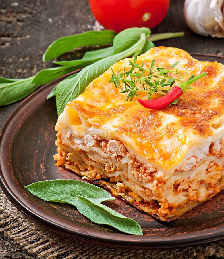 Classic Lasagna stock photo. Image of menu, dough, meal - 41677542