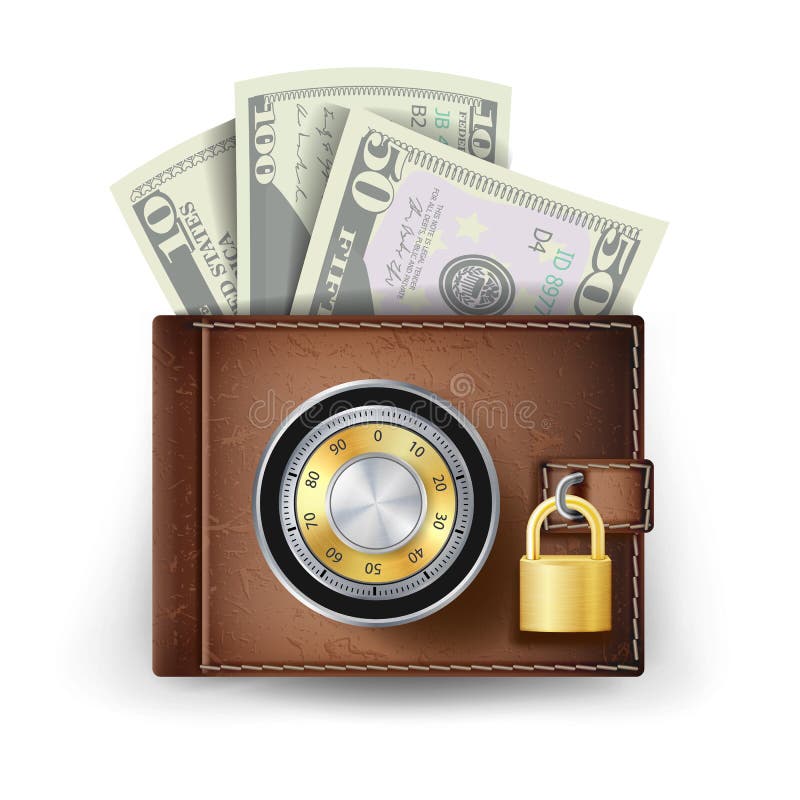 Wallet with Combination Lock Stock Illustration Illustration of