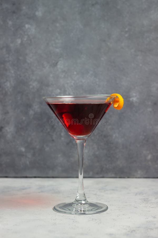 Classic Manhattan Cocktail. Alcoholic Beverages. Bar. Restaurant Stock