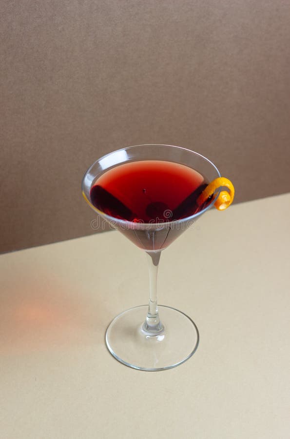 Classic Manhattan Cocktail. Alcoholic Beverages. Bar. Restaurant Stock