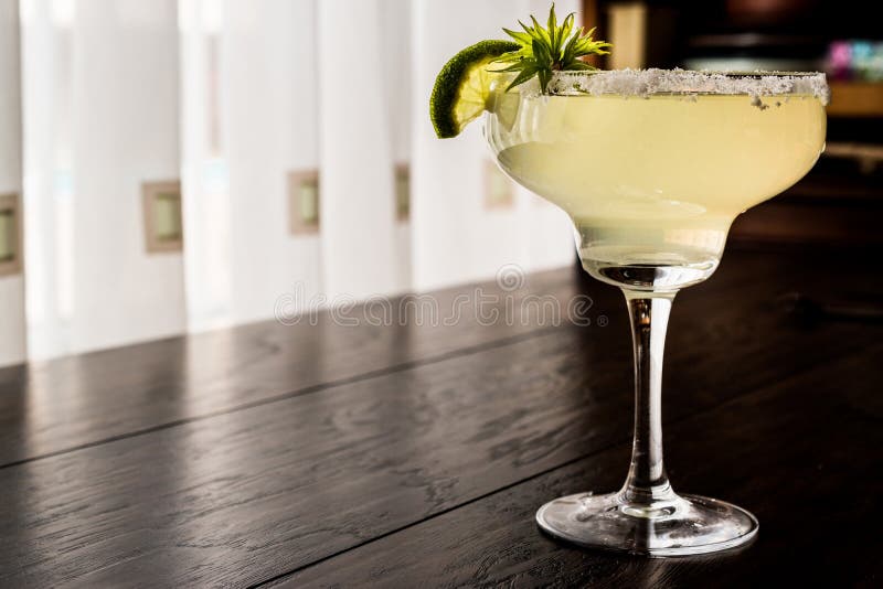 Classic Margarita Cocktail with Lime and Salt. Stock Image Image of