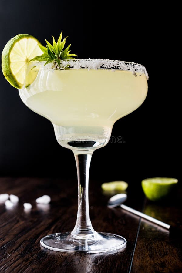 Classic Margarita Cocktail with Lime, Salt and Ice. Stock Image Image