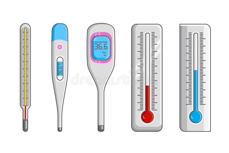 Meteorology thermometer with high low middle Vector Image